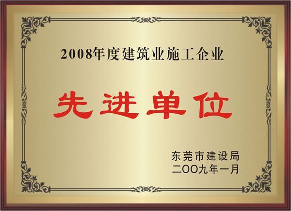 建筑業(yè)施工企業(yè)先進(jìn)單位